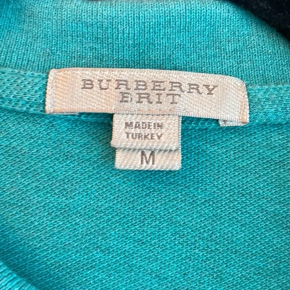 Mens green Burberry polo. Perfect condition.